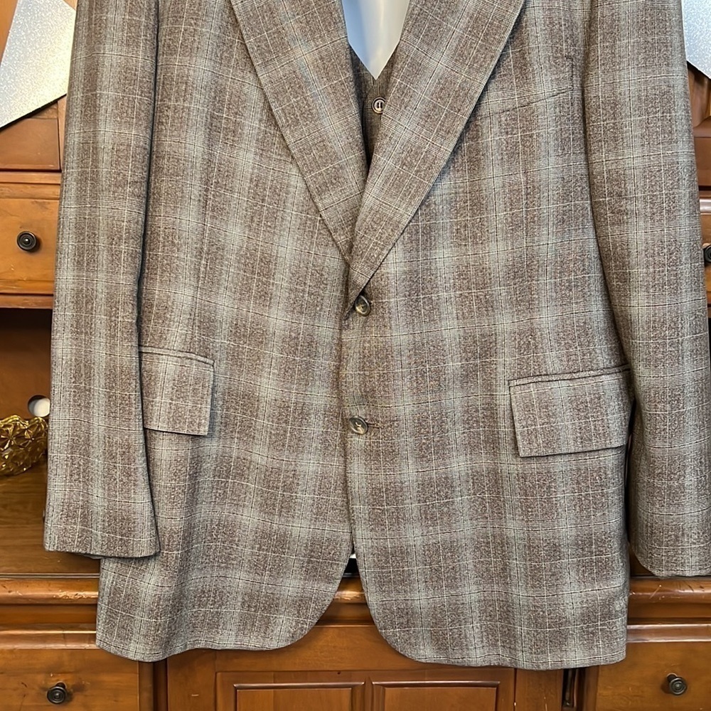 Union International Collection 100% Virgin Wool 2 Piece Blazer & Vest Set 48R - Picture 4 of 12